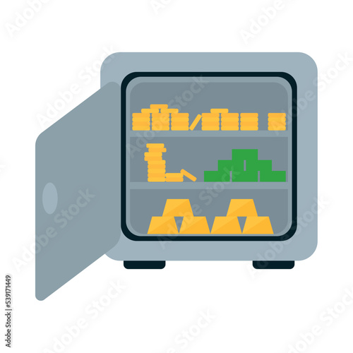 strongbox with money