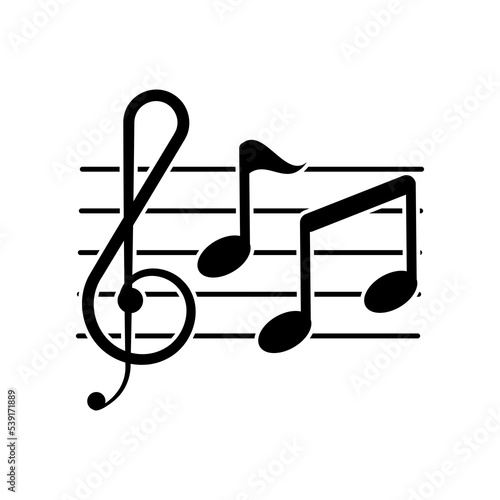 musical note icon vector. simple flat shape