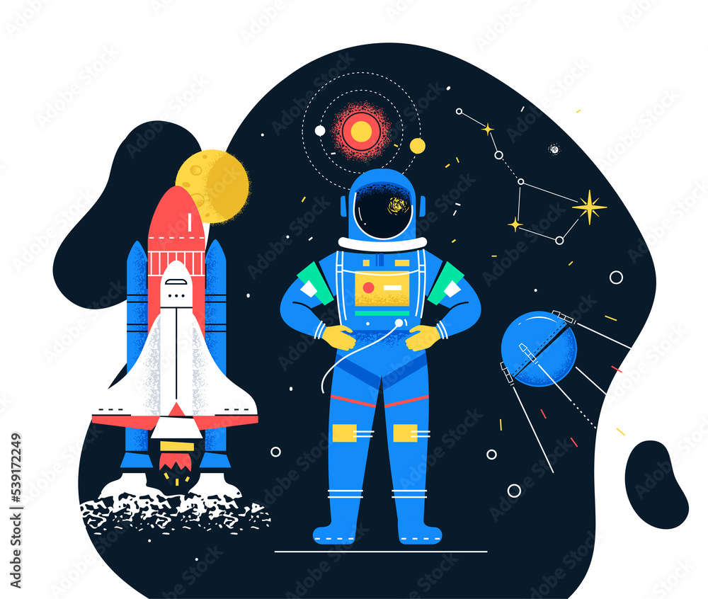 Fototapeta premium Outer space - modern flat design style illustration