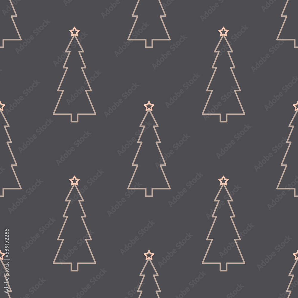 Christmas Tree Boho Seamless Pattern, Abstract Modern Merry Christmas Background Christmas Tree Boho Seamless Pattern, Abstract Modern Merry Christmas Background