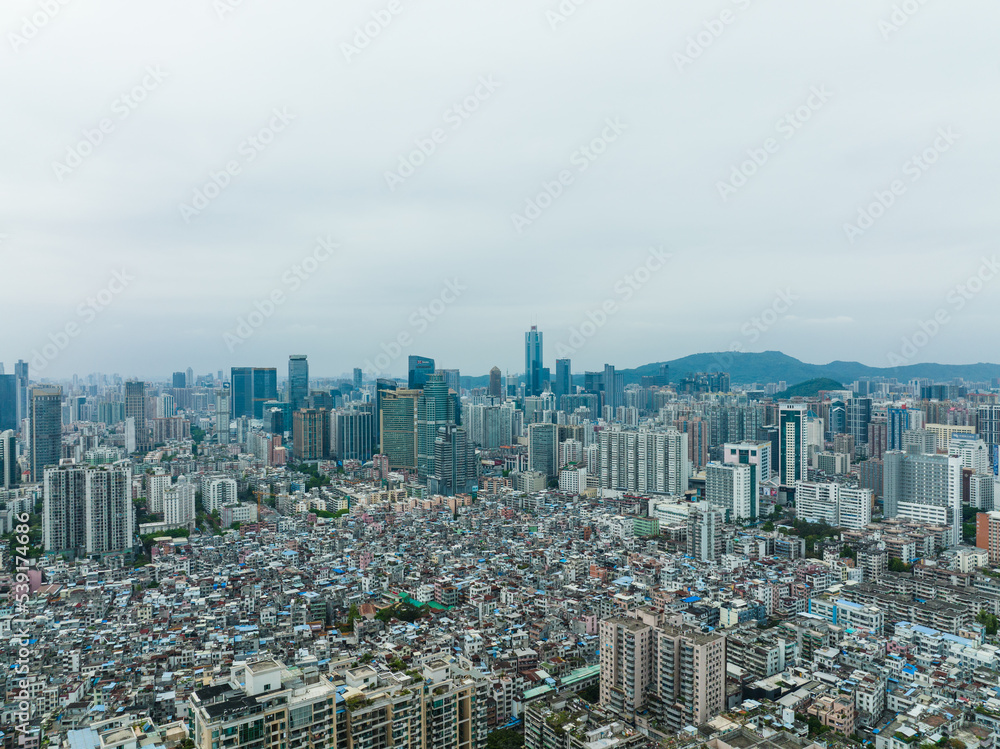 Aerial view of Tianhe CBD in Guangzhou, China