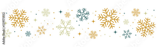 christmas background with gold snowflakes. background with snowflakes. winter. Seasonal greeting card template