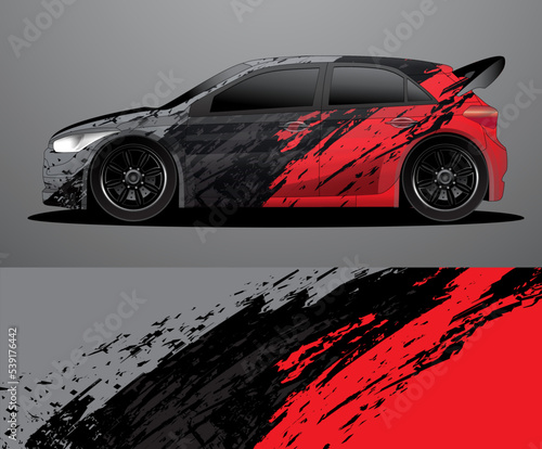 Rally car decal graphic wrap vector, abstract background