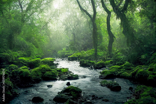 River and lush foliage