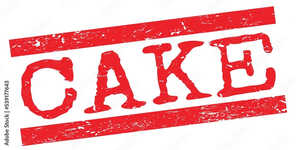 CAKE text on red lines stamp sign. CAKE text on red lines stamp sign.