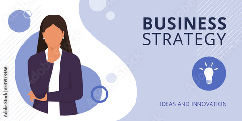 Businesswoman thinking with hand on chin