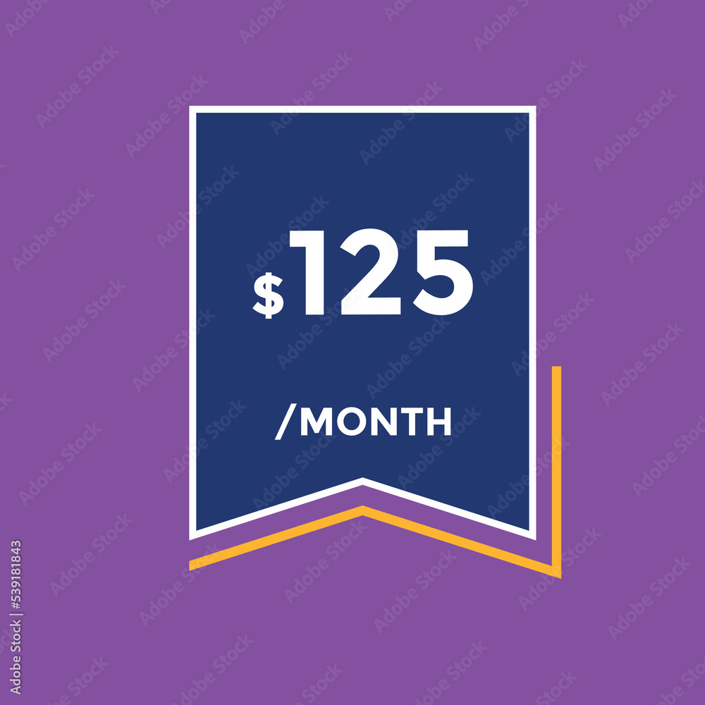 $125 USD Dollar Month sale promotion Banner. Special offer, 125 dollar month price tag, shop now button. Business or shopping promotion marketing concept
$125 USD Dollar Month sale promotion Banner. Special offer, 125 dollar month price tag, shop now button. Business or shopping promotion marketing concept