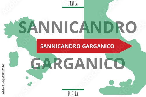 Sannicandro Garganico: Illustration mit dem Namen der italienischen Stadt Sannicandro Garganico photo