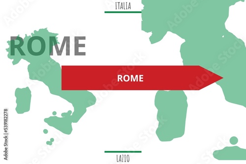 Rome: Illustration mit dem Namen der italienischen Stadt Rome photo
