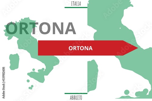 Ortona: Illustration mit dem Namen der italienischen Stadt Ortona photo