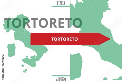 Tortoreto: Illustration mit dem Namen der italienischen Stadt Tortoreto photo