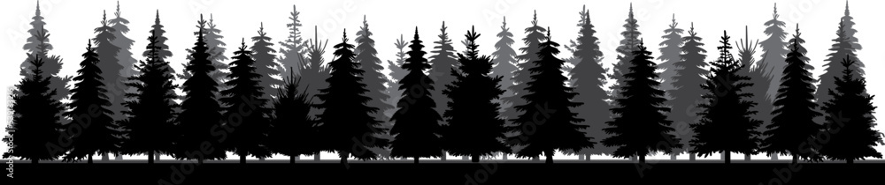 forest black silhouette design isolated vector