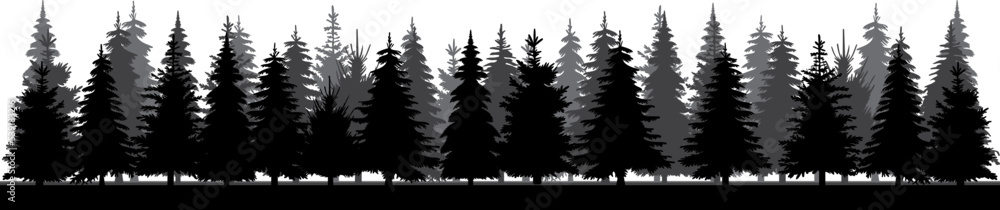 Obraz premium forest black silhouette design isolated vector