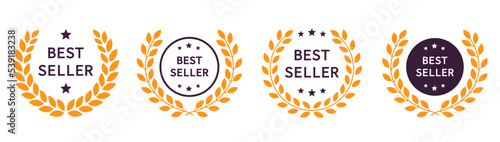 Best Seller labels set. Best Seller badge. Vector