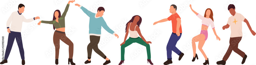 people rejoice and dance, isolated vector people rejoice and dance, isolated vector