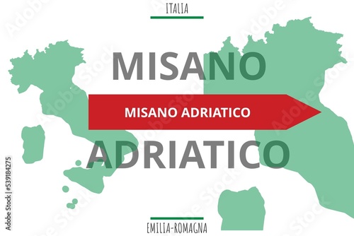 Misano Adriatico: Illustration mit dem Namen der italienischen Stadt Misano Adriatico photo