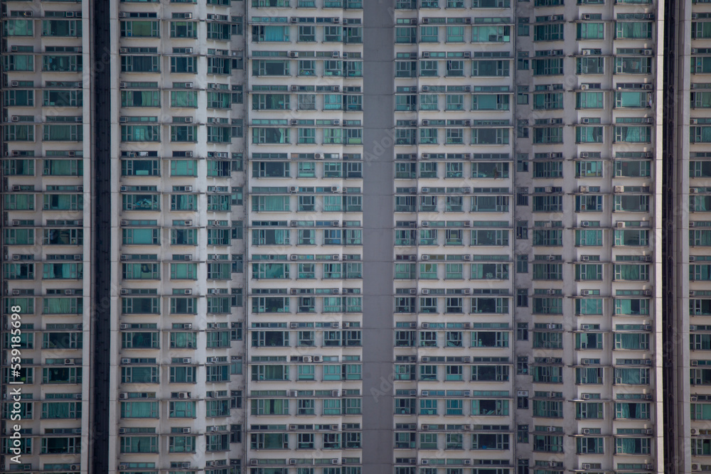 2022 Oct 14,Hong Kong.Dense and highrise residential apartment blocks in Hong Kong