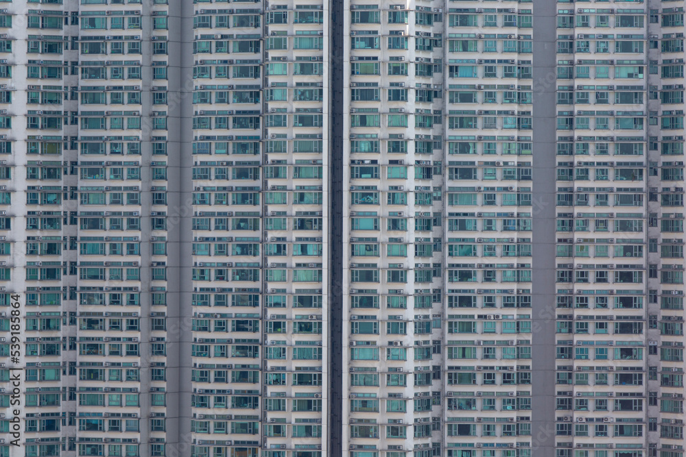 2022 Oct 14,Hong Kong.Dense and highrise residential apartment blocks in Hong Kong