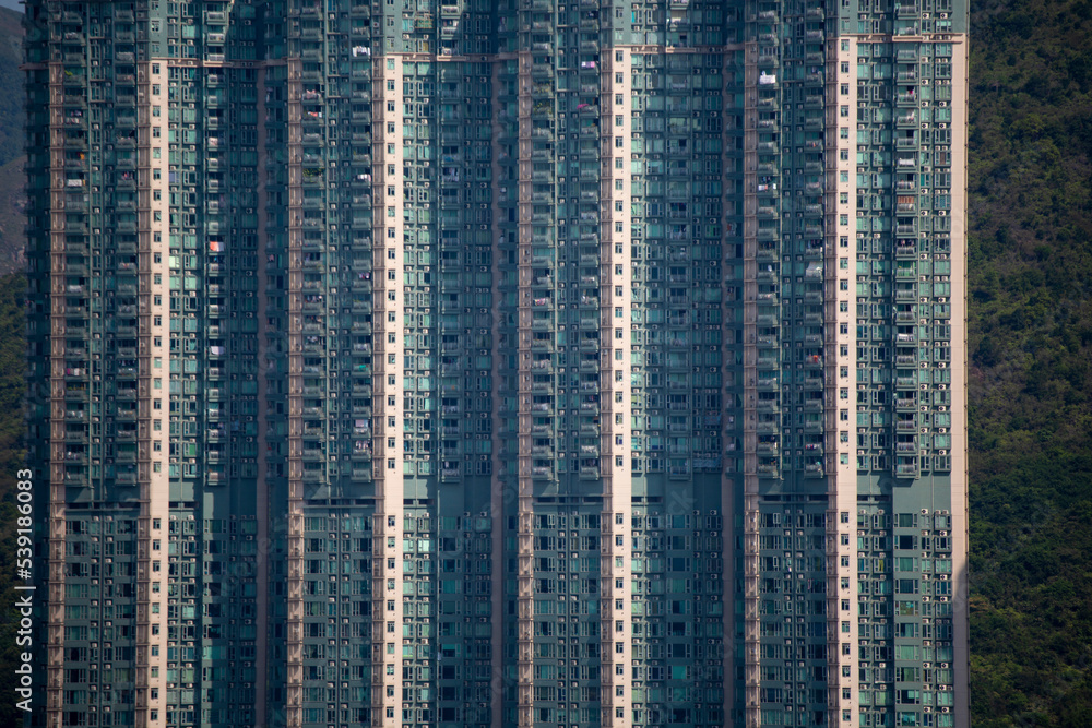 2022 Oct 14,Hong Kong.Dense and highrise residential apartment blocks in Hong Kong