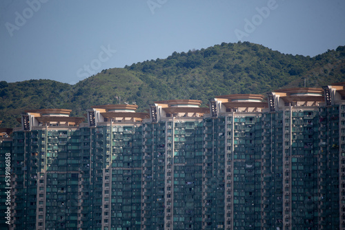 2022 Oct 14,Hong Kong.Dense and highrise residential apartment blocks in Hong Kong
