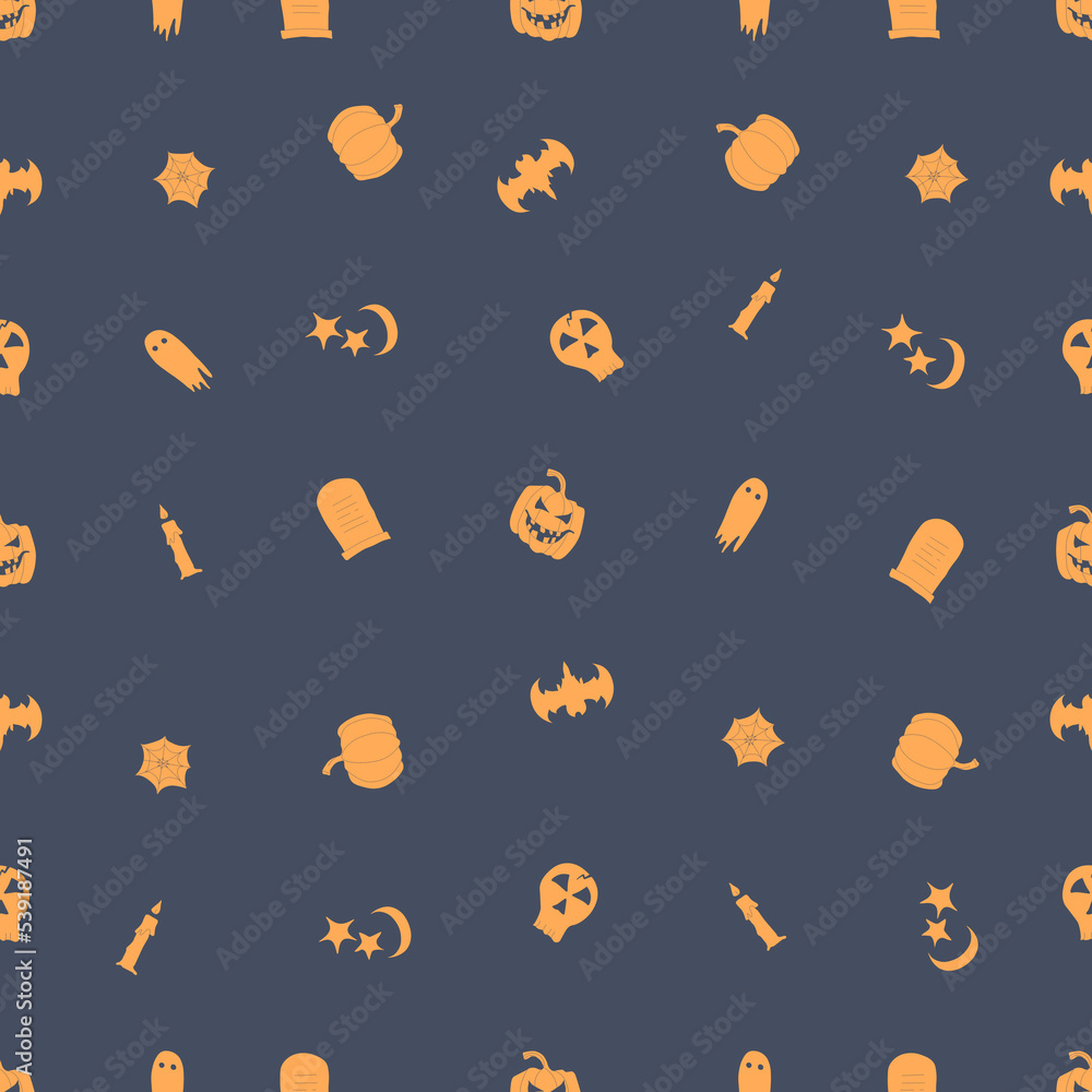 Seamless halloween pattern. Doodle vector halloween background Seamless halloween pattern. Doodle vector halloween background