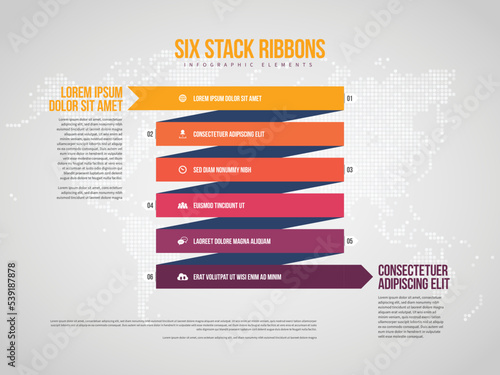 Six Stack Ribbons Infographic