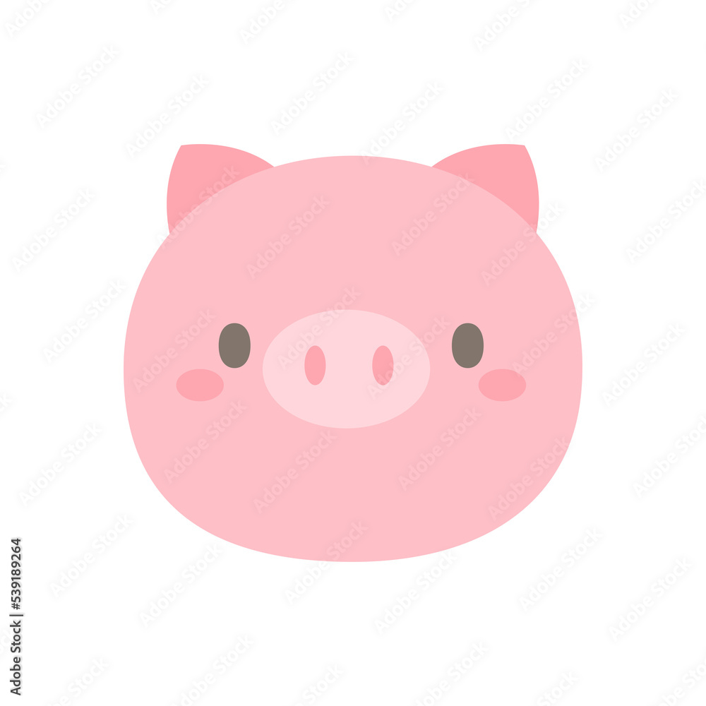 Piglet vector. cute animal face design for kids Piglet vector. cute animal face design for kids