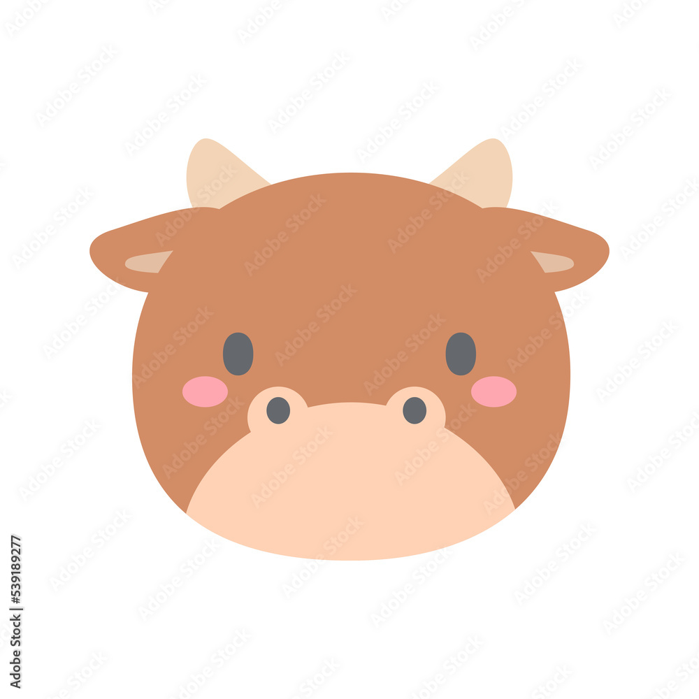 Cow vector. Cute animal face. design for kids