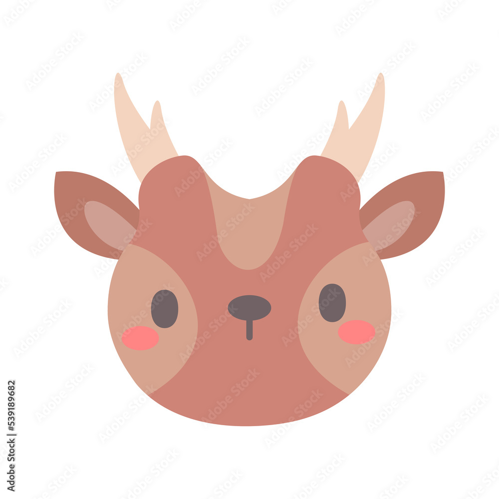 Antelope vector. cute animal face design for kids Antelope vector. cute animal face design for kids