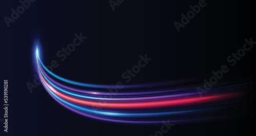 Modern abstract high speed movement. Dynamic motion light trails effect. Futuristic technology background. Pattern for banner, poster design. Vector EPS10.