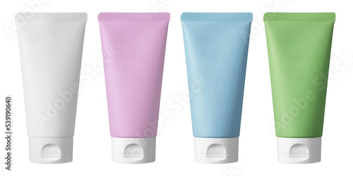 Collection of cosmetic tube isolated