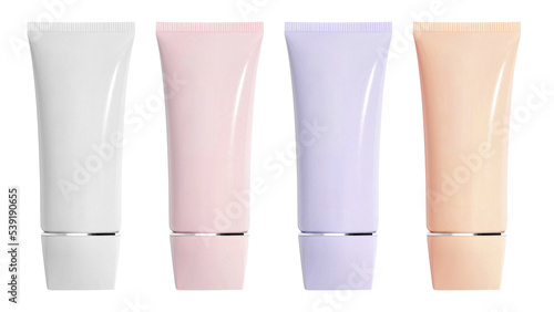 Collection of cosmetic tube isolated