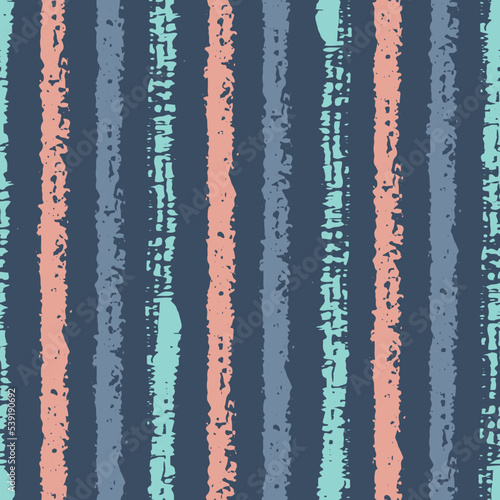 Vector pink blue chalk stripes navy repeat pattern