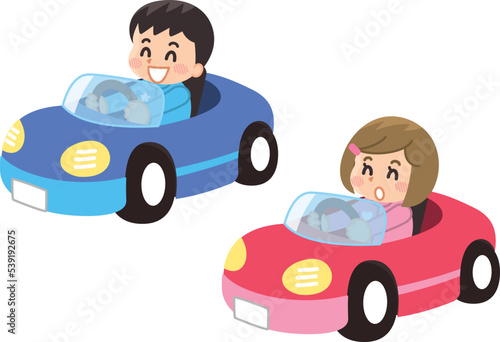 ゴーカートに乗る子供