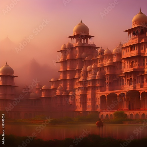 Ancient Red City misty titanic