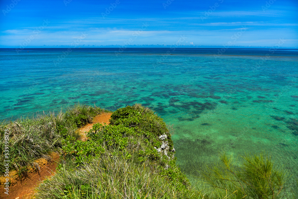 沖縄本島の真栄田岬にあるザネー浜の美しい風景