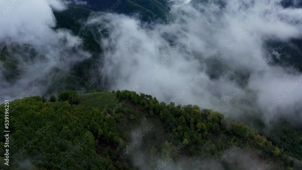 Epic aerial reveal of mountain scenery, National Park Thet, Albania Epic aerial reveal of mountain scenery, National Park Thet, Albania