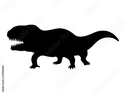 Dinosaur silhouette. Dino monsters icon. Shape of real animal. Sketch of prehistoric reptile. illustration isolated on white. Hand drawn sketch