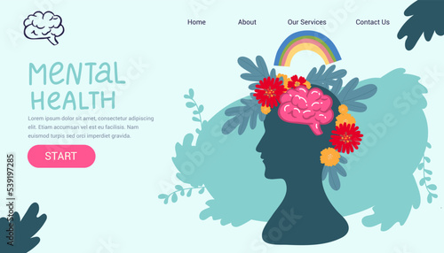 Mental health medical treatment vector illustration. specialist doctor work to give psychology love therapy for world mental health. for poster, flyer, cover, social media printing or website page.