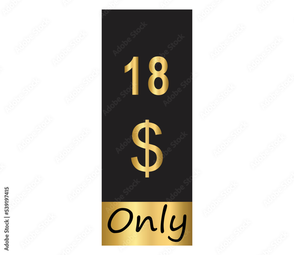 $ Dollar Only Coupon sign or Label or discount voucher Money Saving label, stamp Vector Illustration with fantastic gold font on black background $ Dollar Only Coupon sign or Label or discount voucher Money Saving label, stamp Vector Illustration with fantastic gold font on black background