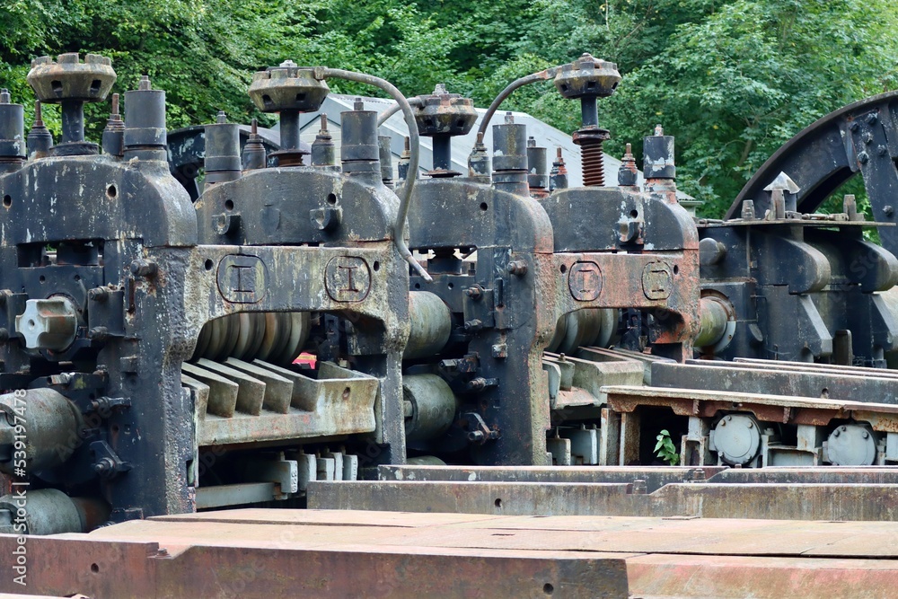 Historic mining equipment in Fond de Gras free outdoor industry and mining museum