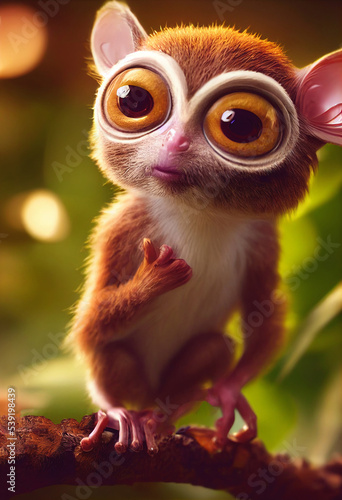 Slow loris monkey with big eyes