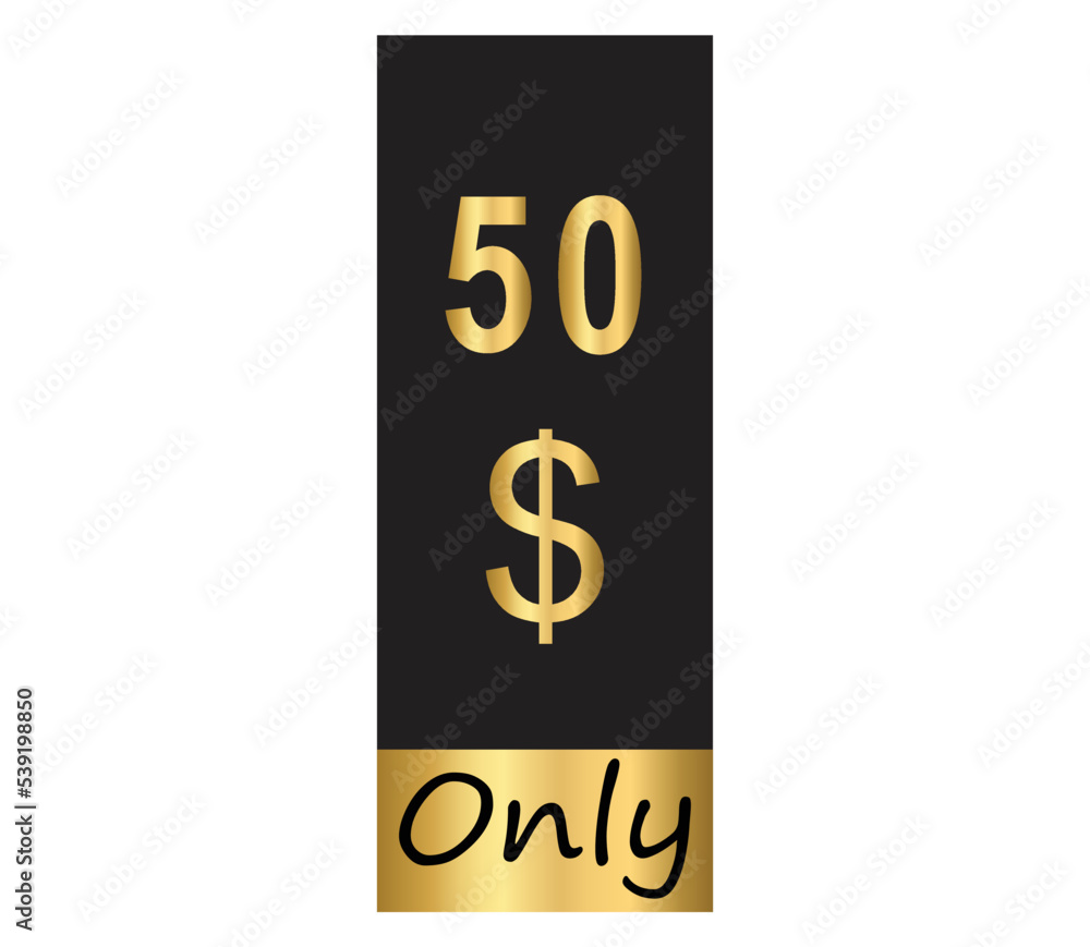 $ Dollar Only Coupon sign or Label or discount voucher Money Saving label, stamp Vector Illustration with fantastic gold font on black background $ Dollar Only Coupon sign or Label or discount voucher Money Saving label, stamp Vector Illustration with fantastic gold font on black background