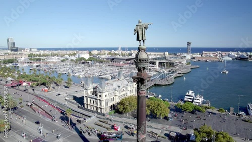 Columbus Statue Barcelona Aerial photo