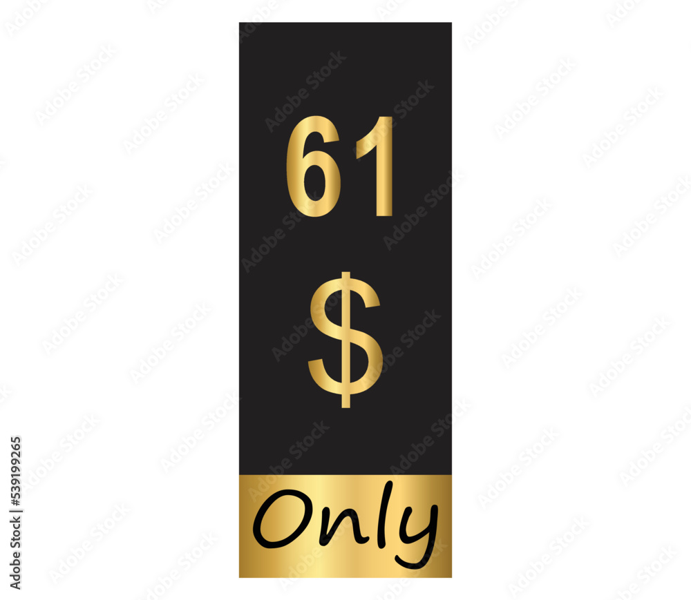 $ Dollar Only Coupon sign or Label or discount voucher Money Saving label, stamp Vector Illustration with fantastic gold font on black background $ Dollar Only Coupon sign or Label or discount voucher Money Saving label, stamp Vector Illustration with fantastic gold font on black background