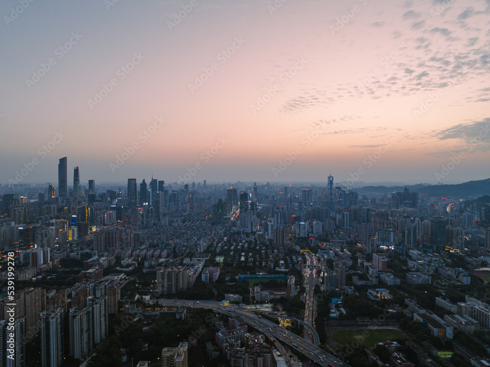 Beautiful aerial view of CBD in Guangzhou
