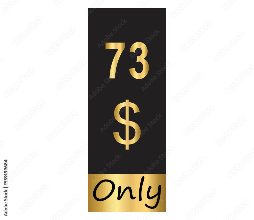 $ Dollar Only Coupon sign or Label or discount voucher Money Saving label, stamp Vector Illustration with fantastic gold font on black background $ Dollar Only Coupon sign or Label or discount voucher Money Saving label, stamp Vector Illustration with fantastic gold font on black background