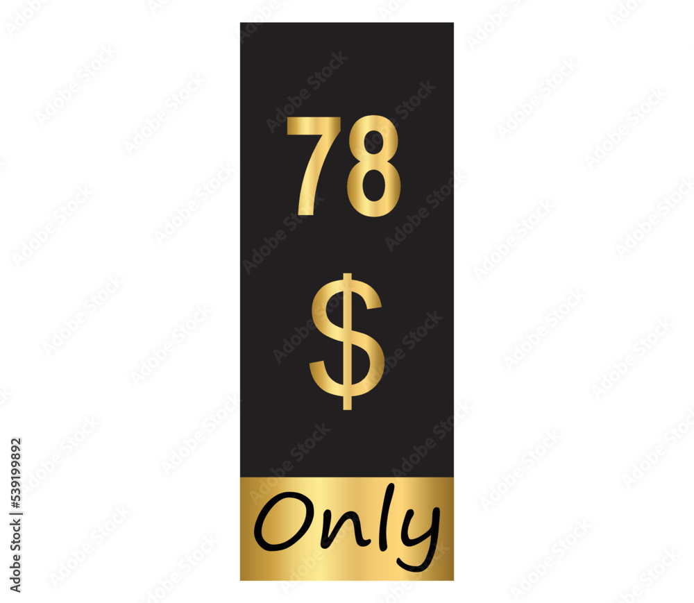 $ Dollar Only Coupon sign or Label or discount voucher Money Saving label, stamp Vector Illustration with fantastic gold font on black background $ Dollar Only Coupon sign or Label or discount voucher Money Saving label, stamp Vector Illustration with fantastic gold font on black background
