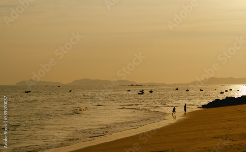 Sunset at Phayun Beach, Ban Chang, Rayong, Thailand photo