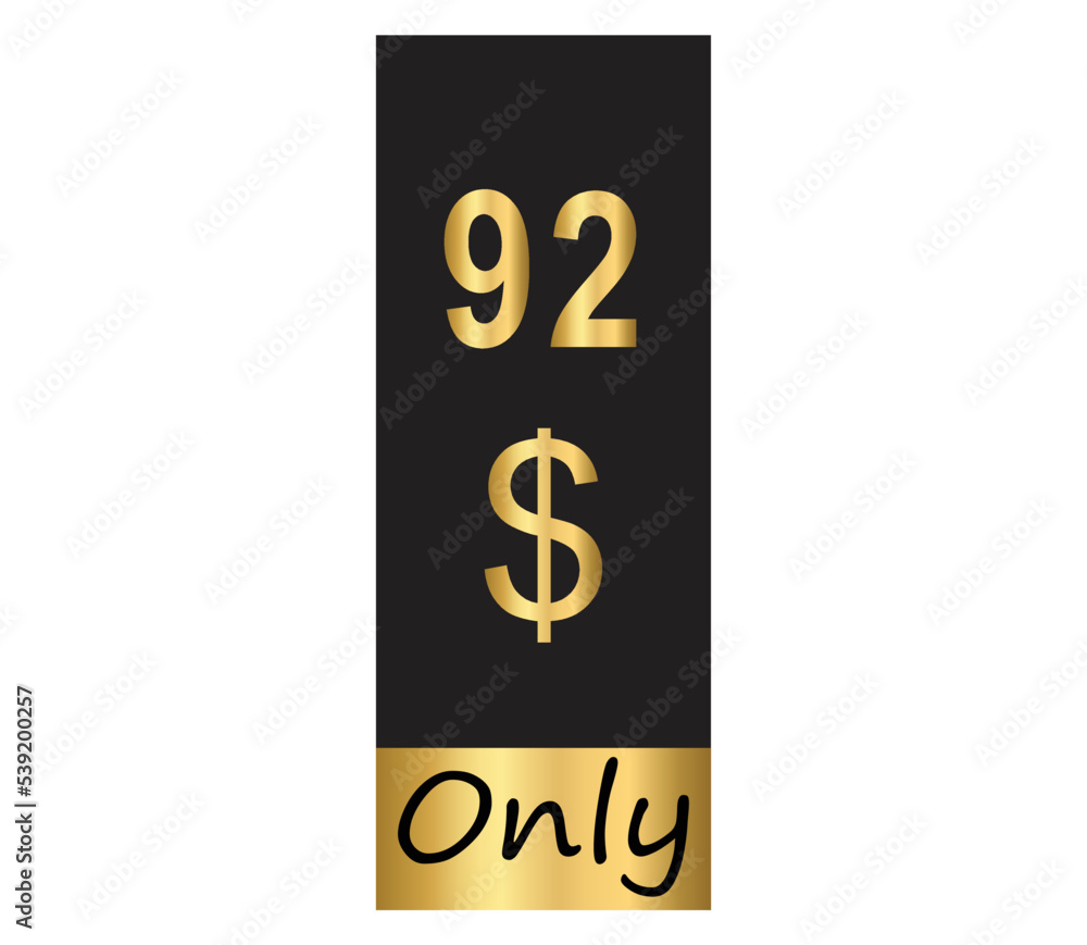 $ Dollar Only Coupon sign or Label or discount voucher Money Saving label, stamp Vector Illustration with fantastic gold font on black background $ Dollar Only Coupon sign or Label or discount voucher Money Saving label, stamp Vector Illustration with fantastic gold font on black background